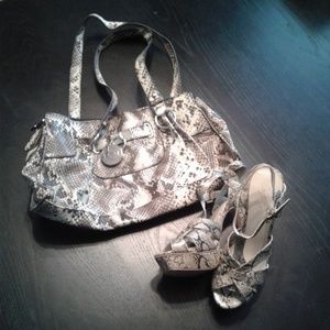 Faux snake matching heels and purse